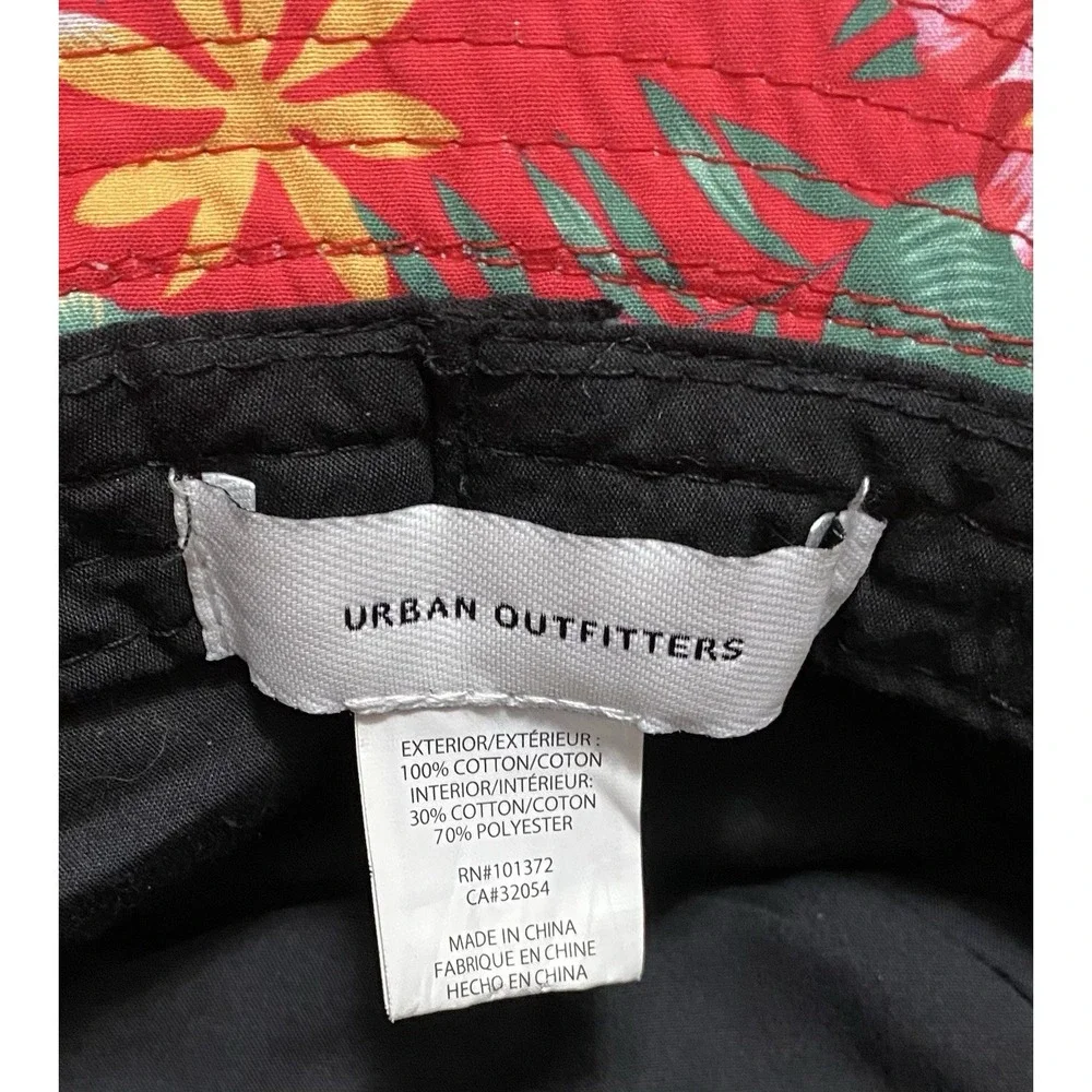 Urban Outfitters Bucket Sun Hat Beach Floral Flowers Red Free Shipping